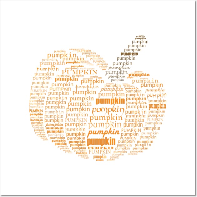 Typographic pumpkin Wall Art by hedehede